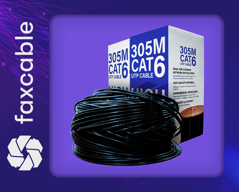 FCI Premium Cable 305M CAT6 UTP CABLE OUTDOOR BLACK